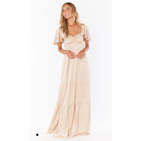 Show Me Your Mumu Nicole Maxi Dress XS GOLD - Picture 1 of 13